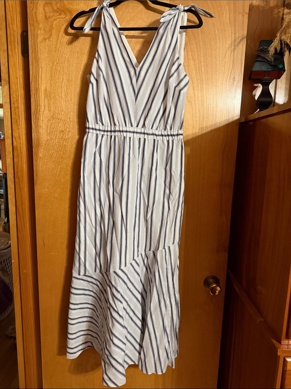 Sam Edelman White silver and blue Striped Dress